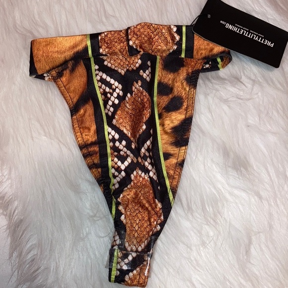 Pretty Little Thing Tiger Print Thong Bikini - Picture 10 of 13